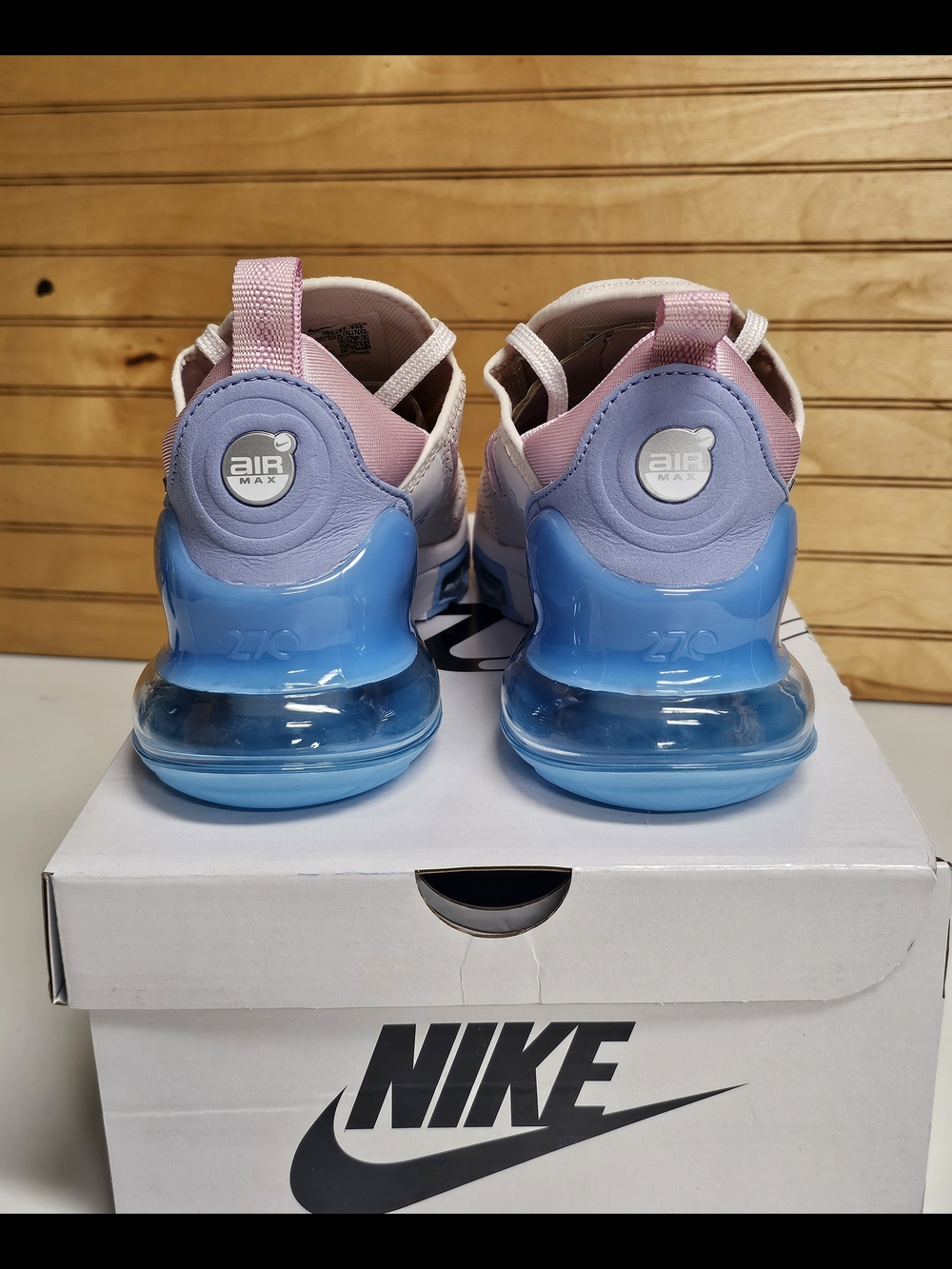 Nike Air Max 270 Women's Running Shoe - Light Pink/Blue New Size 7 - Picture 3 of 12